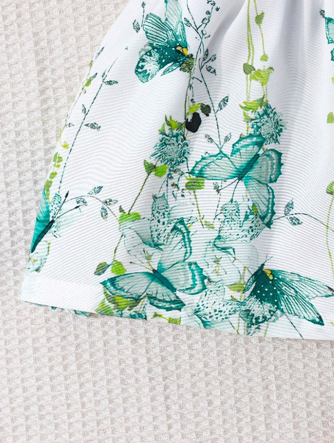 Infant Girls Summer Cap Sleeve Patchwork Printed Dress