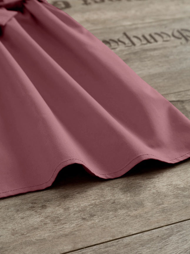 Dusty Pink' Sleeveless and White Shirt Dress with Bow Belt