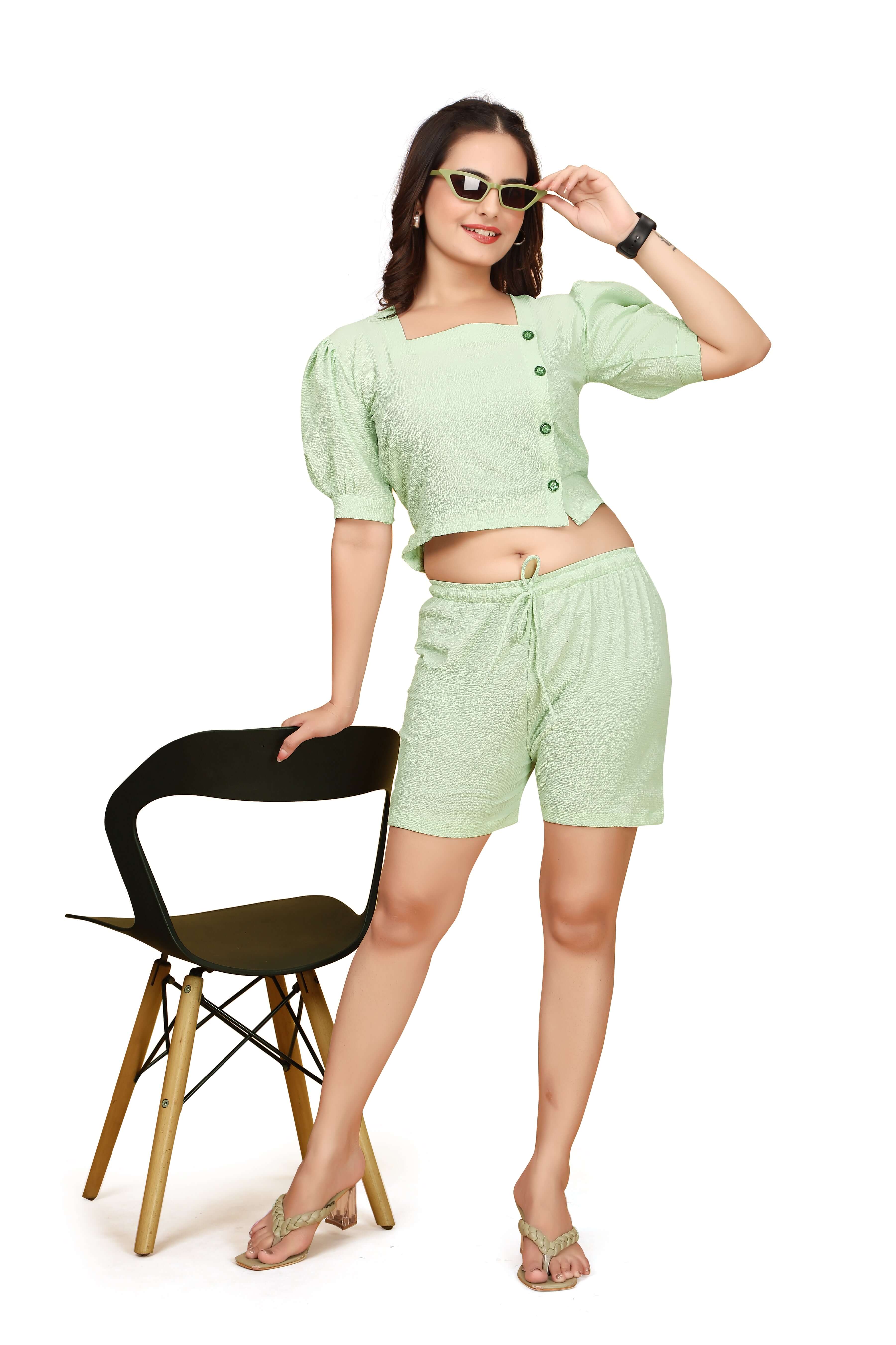 Women Top & Shorts Set