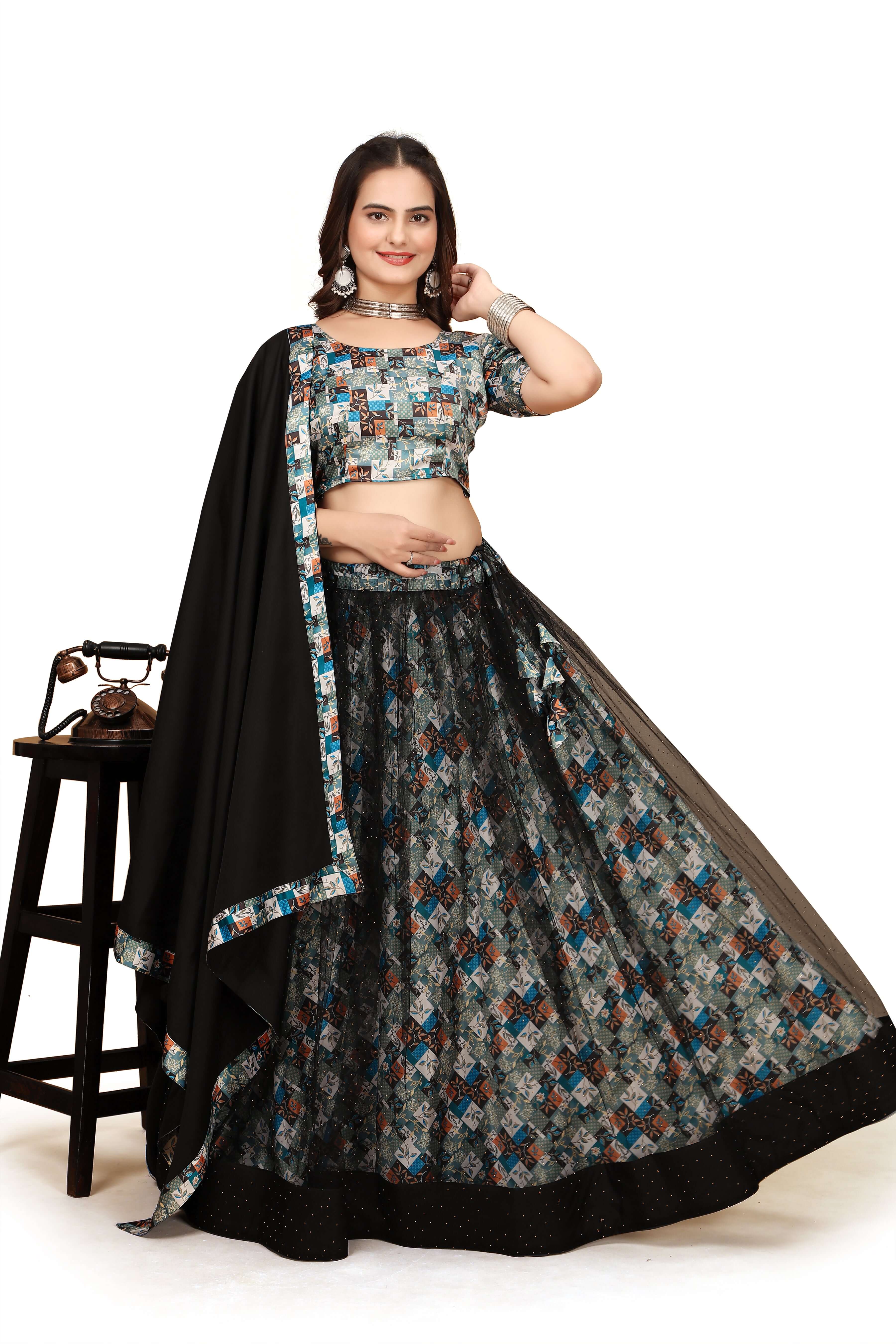 Printed Ready to Wear Lehenga & Blouse With Dupatta