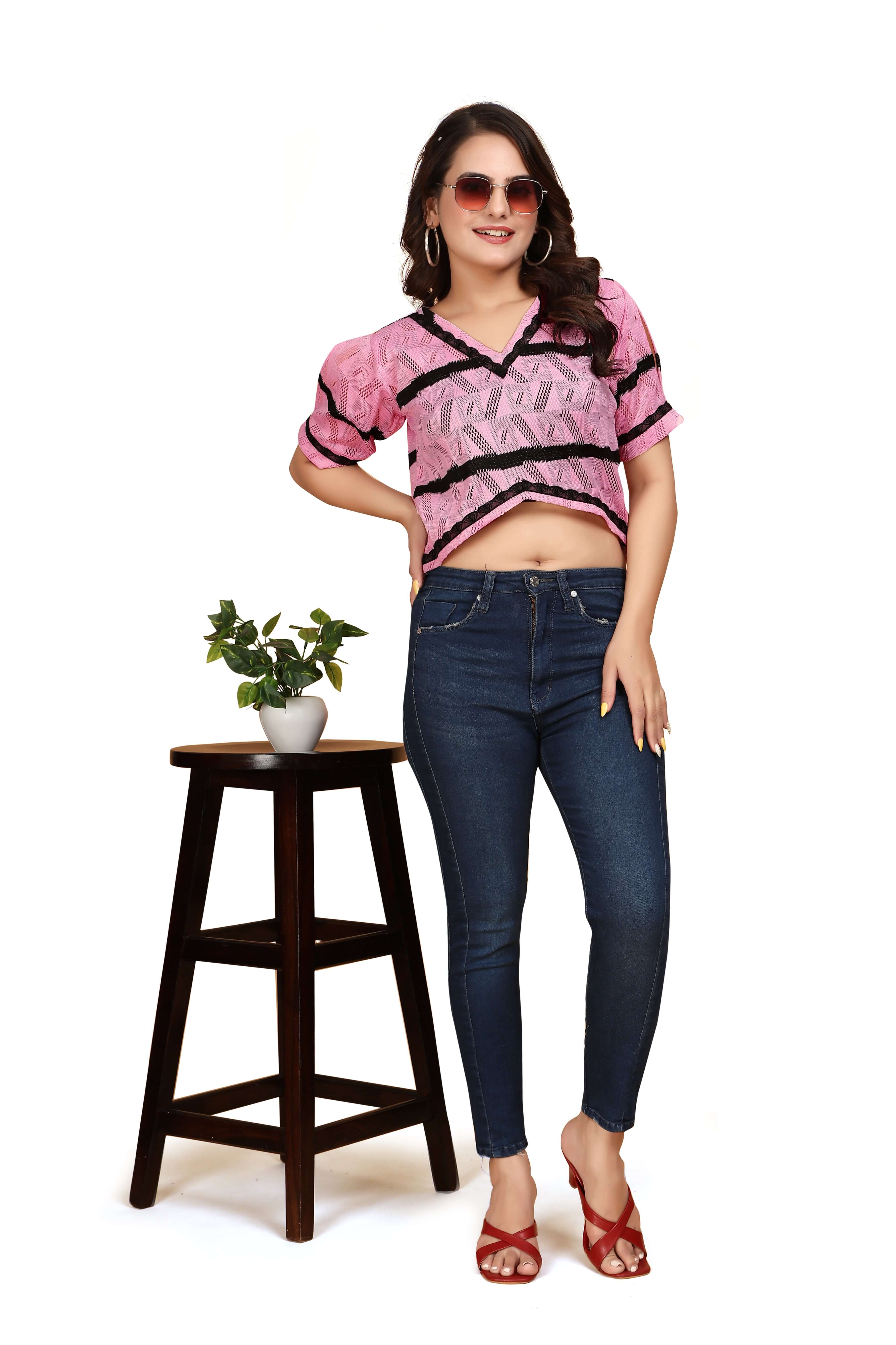 Women Printed Regular top - Pink