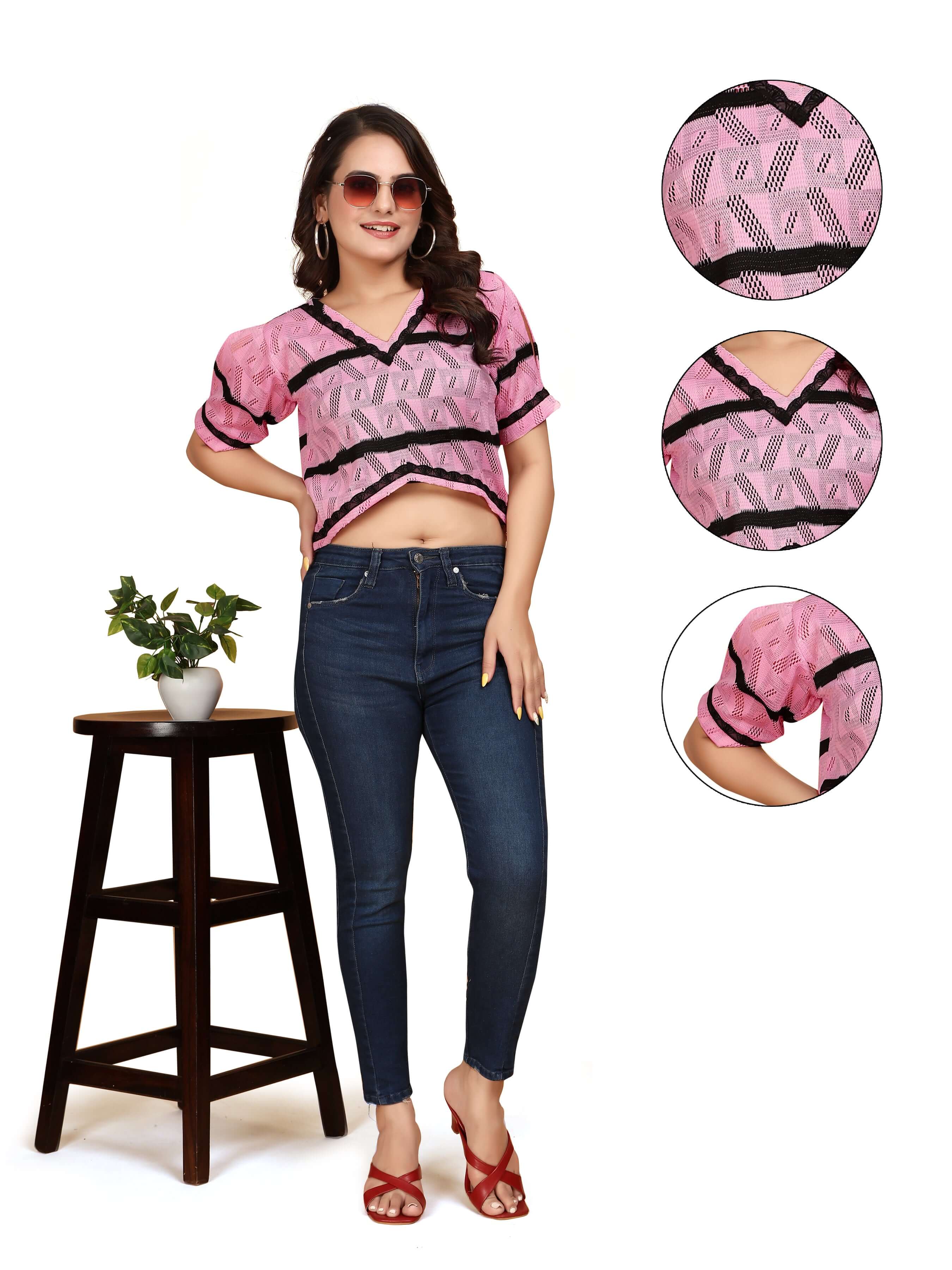 Women Printed Regular top - Pink