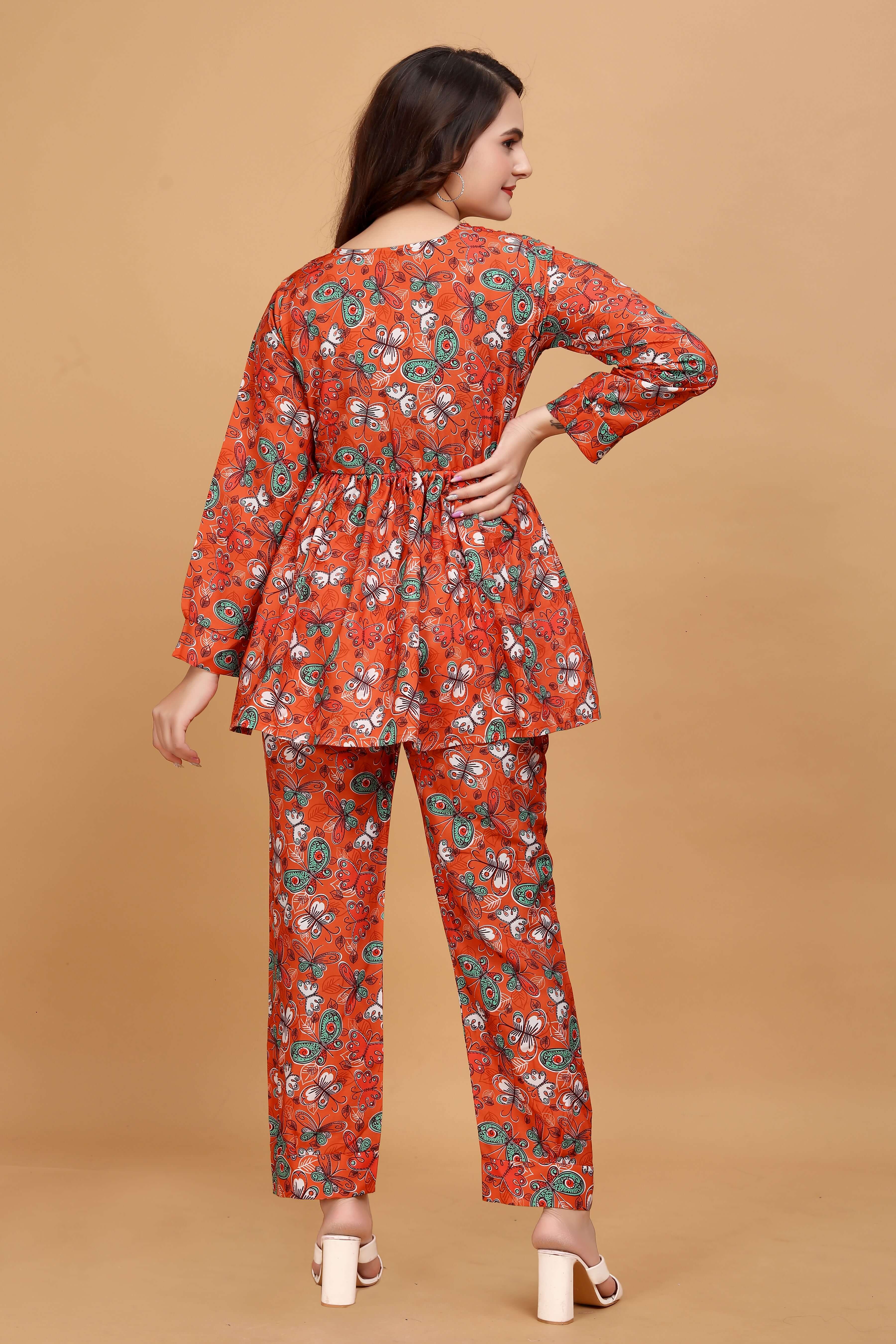 Designer Floral Printed Cotton Co-Ord set for Women