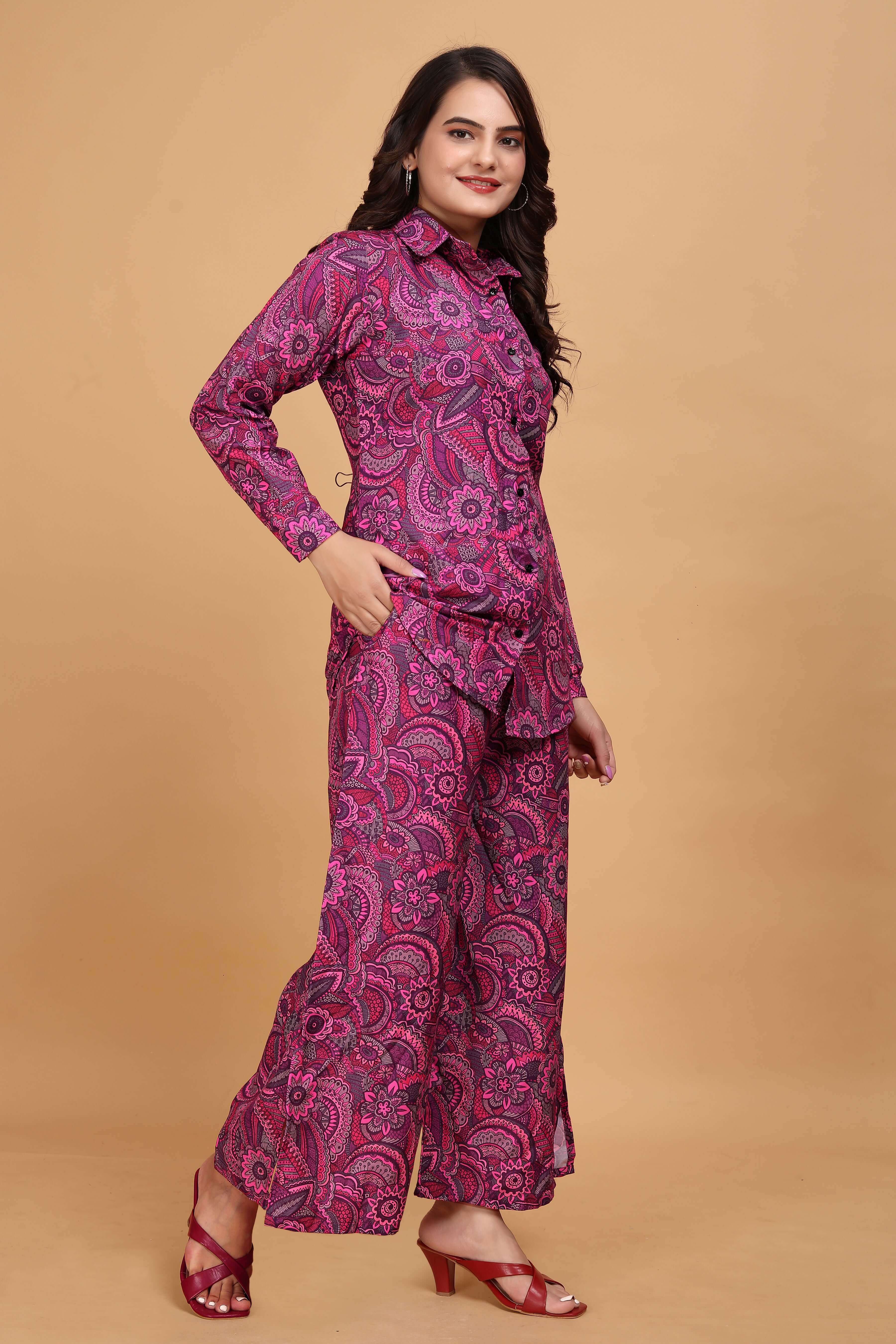 Women Abstract Printed Ethnic Co Ord Set