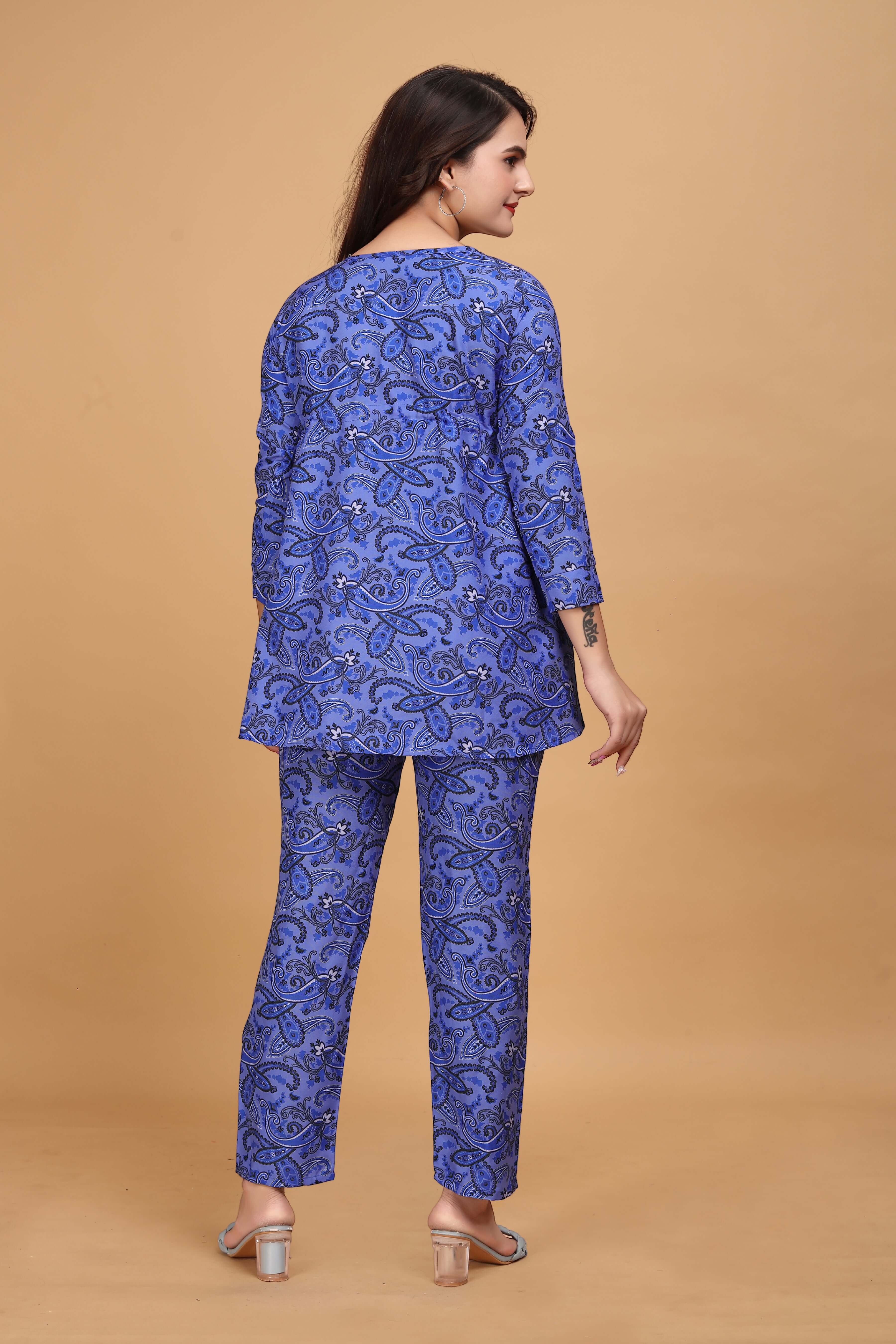 Printed Women Woven Design Cotton Co-Ord Set